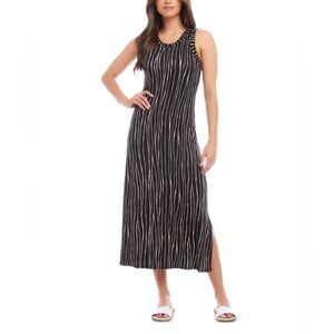 KAREN KANE Black & White Sleeveless Midi Maxi Dress